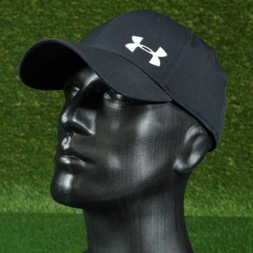 UNDER ARMOUR MEN'S GOLF HEADLINE 3.0 CAP HAT BLACK LARGE / XL 1328669 ~ VGC
