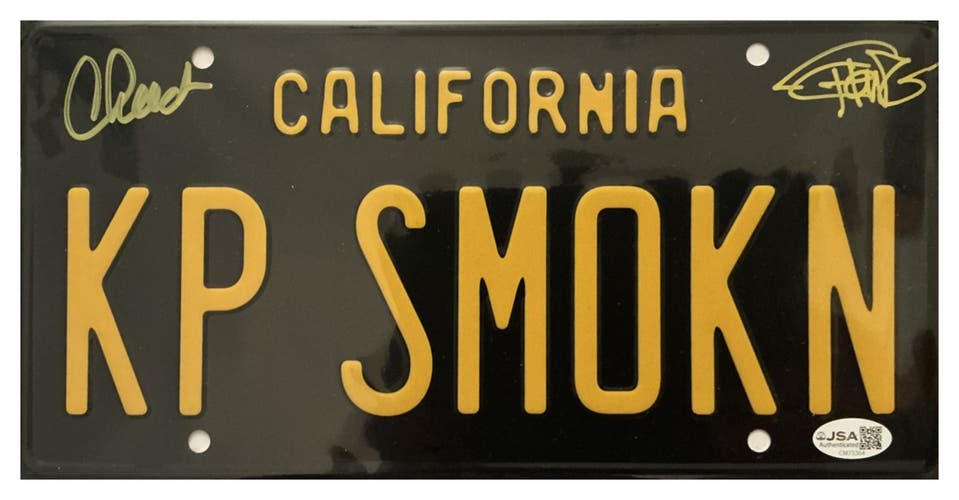 Cheech Marin Chong Autographed Signed KP SMOKN California License Plate JSA COA