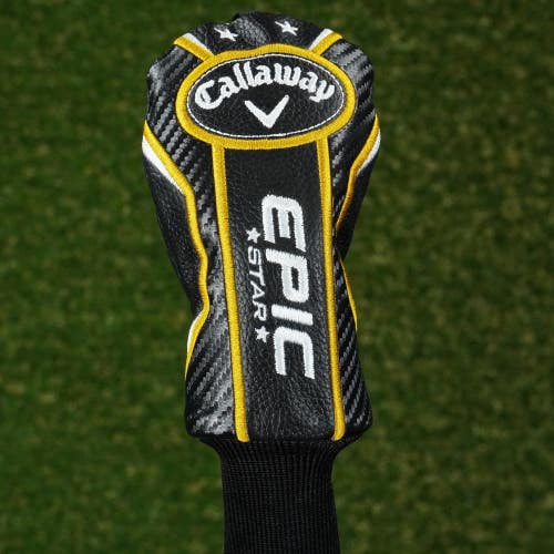 CALLAWAY EPIC STAR HYBRID HEADCOVER BLACK YELLOW CHANGEABLE NUMBERS 2H,3H,4H,5H