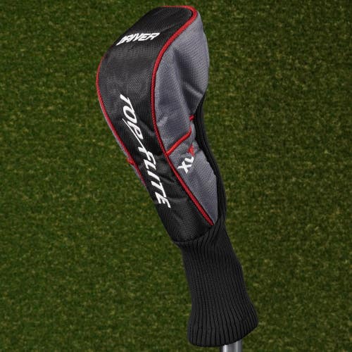 TOP FLITE XL TI DRIVER HEADCOVER BLACK / GRAY / RED ~ L@@K!!