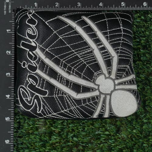 UNBRANDED SPIDER MALLET PUTTER HEADCOVER CLOSURE BLACK / WHITE