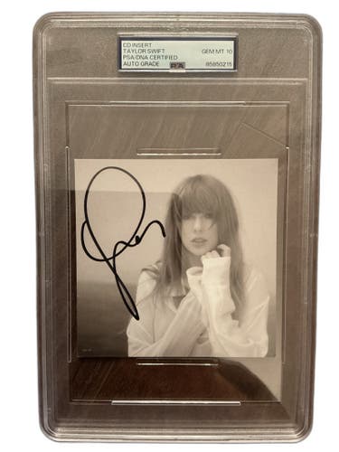 Taylor Swift Autographed Signed TTPD CD Insert PSA DNA Gem Mint 10 Auto Slab COA