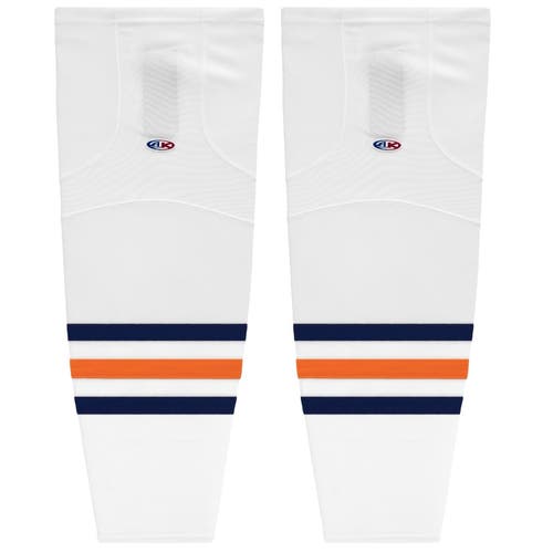 Athletic Knit HS2100-371 2017 Edmonton White Mesh Ice Hockey Socks - Intermediate 25"
