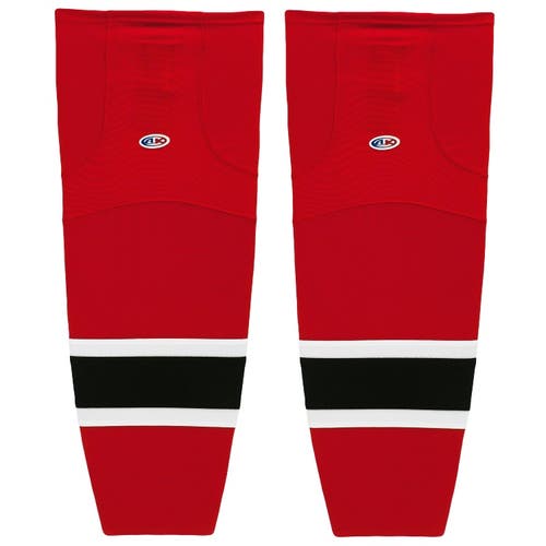 Athletic Knit HS2100-366 New Jersey Red Cut&Sew Mesh Ice Hockey Socks - Youth 21"