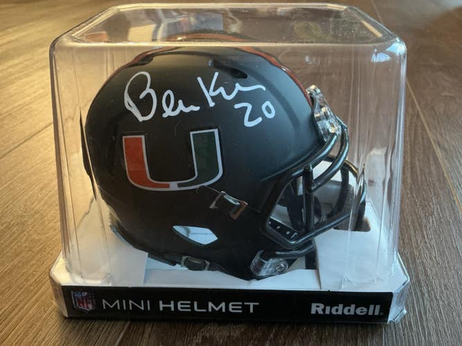 Bernie Kosar Autographed Signed Mini Helmet Miami Hurricanes NCAA SWAU COA