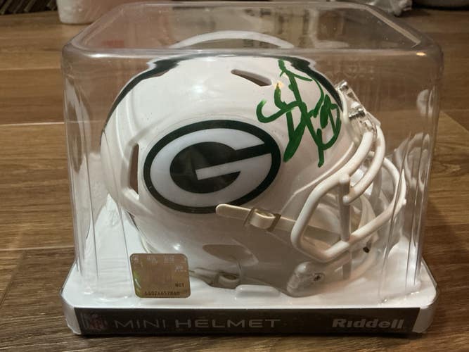 Gilbert Brown Autographed Signed Green Bay Packers White Mini Helmet NFL BAS COA