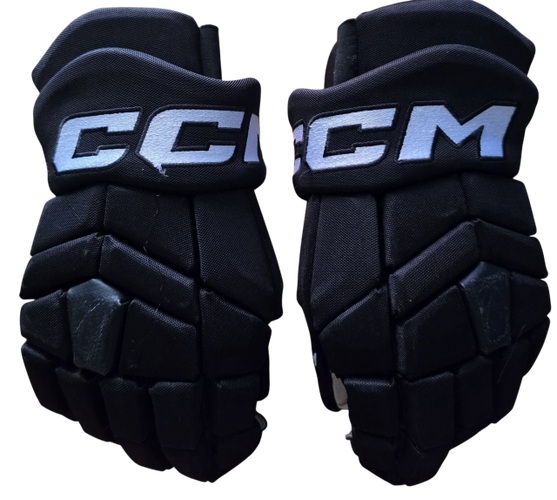 CCM HGTK CUSTOM PRO STOCK HOCKEY GLOVES BLACK 15" NHL USED (16203)