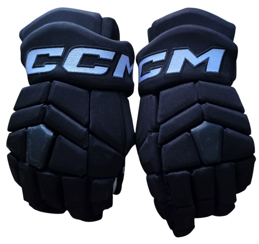 CCM HGTK CUSTOM PRO STOCK HOCKEY GLOVES BLACK 13" NHL USED (16204)