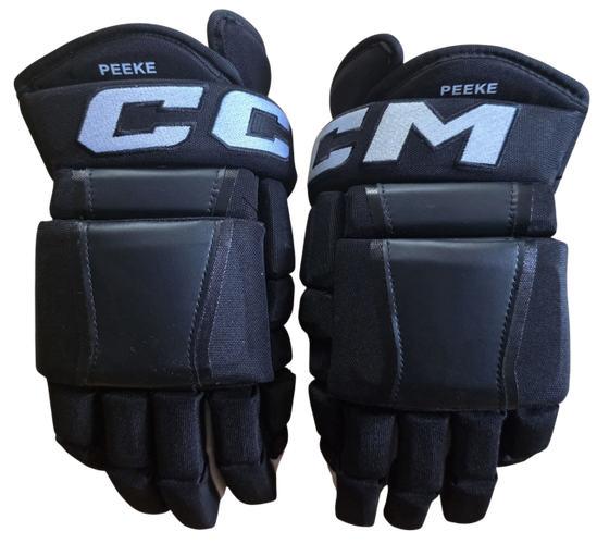 CCM HG97 Pro Stock Custom Hockey Gloves Black 14" NHL Used EKE (16205)