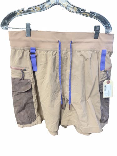 Lululemon Detours Welcome Size 12 Beige/Purple Shorts
