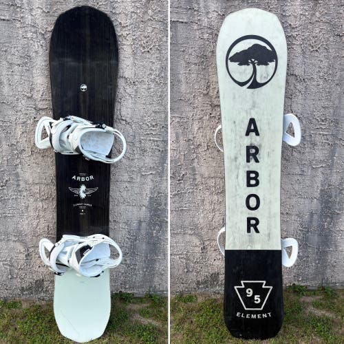 156cm Arbor Dyed Ash Element Camber system Snowboard With Burton Custom Bindings (large)