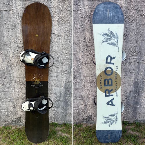 158cmMW Arbor Hand Dyed Ash Element Rocker system Mid-Wide Snowboard With Arbor Cypress Bindings