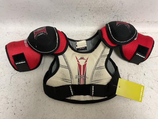 Used Itech 155TL Youth Shoulder Pads White/Black/Red SM 11855-S000211792