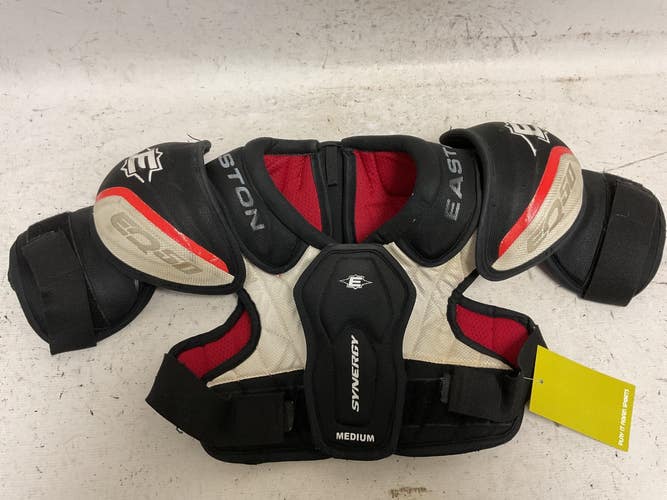 Used Easton SYNERGY EQ50 Youth Shoulder Pads White/Black/Red MD 11855-S000211790