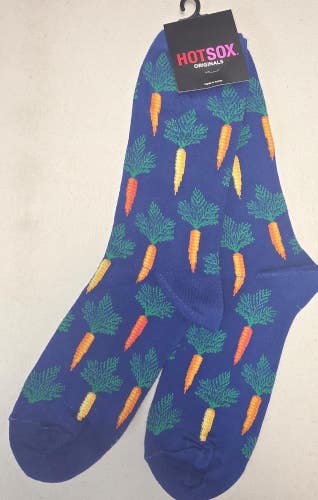 ST1 HotSox Hot Sox "All Over Carrot Print" Crew Length Socks FREE SHIPPING
