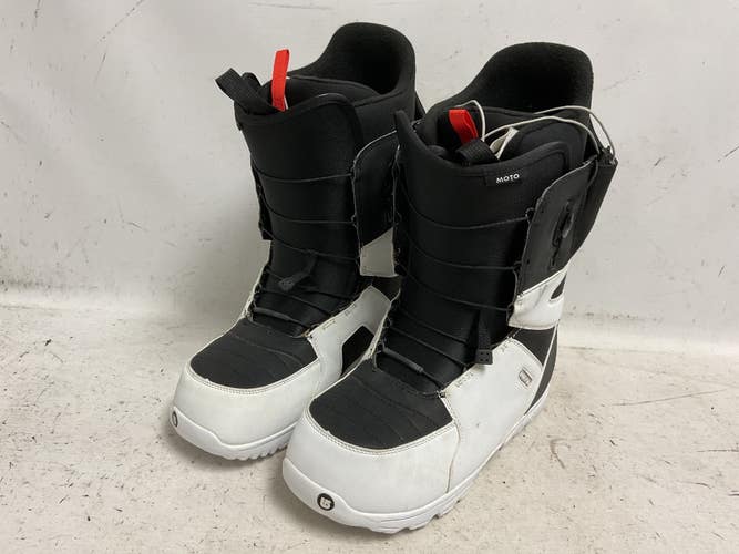 Used Burton MENS MOTO Mens Snowboard Boots Black And White Senior 13 11855-S000211771