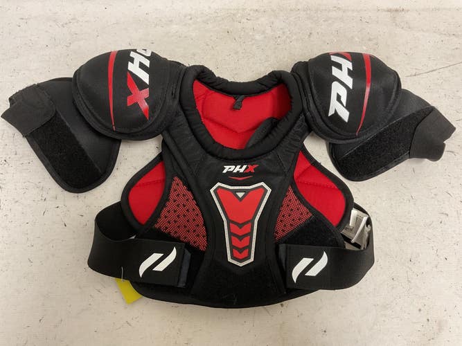 Used Phx ELITE Youth Shoulder Pads Black And Red SM 11855-S000211701
