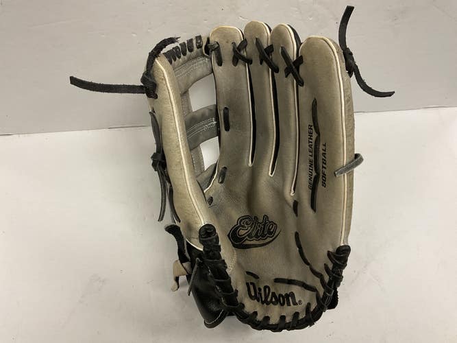 Used Wilson Elite A2444 Slowpitch Glove RH Throw Black And Grey 14" 11855-S000211677