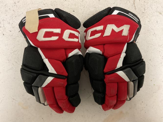 Used CCM JETSPEED FT6 PRO Junior Gloves White/Black/Red 12" 11855-S000211639
