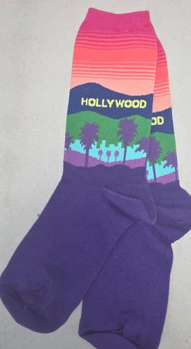 ST5 HotSox Hot Sox "California Sunset Palm Tree" Crew Length Socks FREE SHIPPING
