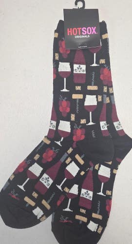 ST6 HotSox Hot Sox "Wine Lover Novelty" Crew Length Socks FREE SHIPPING