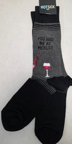 ST12 HotSox Hot Sox "You Had Me at Merlot" Crew Length Socks FREE SHIPPING
