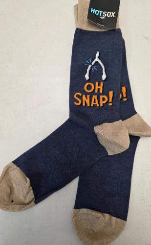 ST15 HotSox Hot Sox "Oh Snap Wishbone Novelty" Crew Length Socks FREE SHIPPING