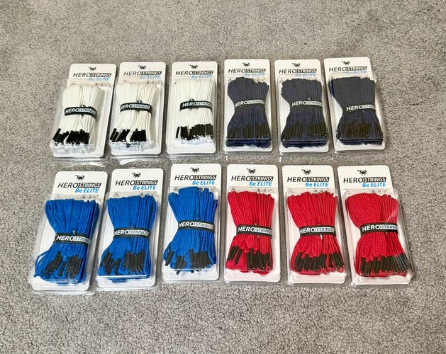 12 Pack Bundle of ECD Hero Strings Brand New White Red Navy Blue Royal Blue