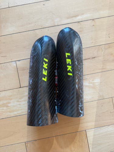 USED adult Leki carbon fiber Shin Guards Small