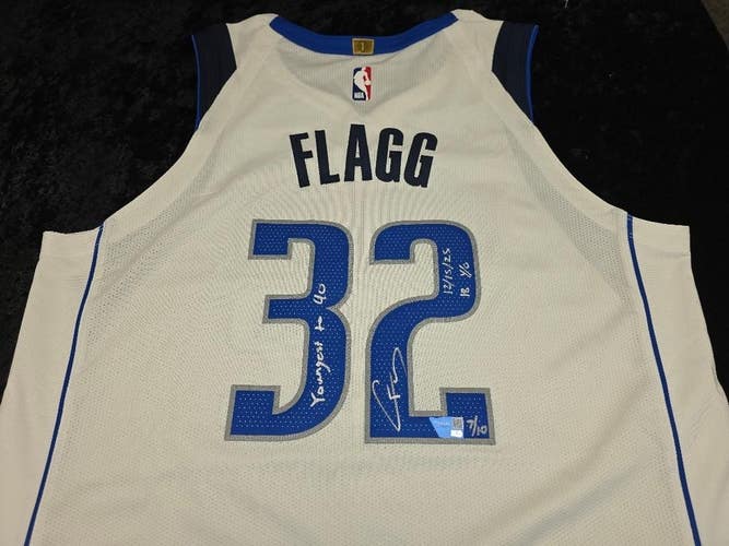 Mavericks COOPER FLAGG "Youngest to Score 40" LE /10 Basketball Jersey FANATICS