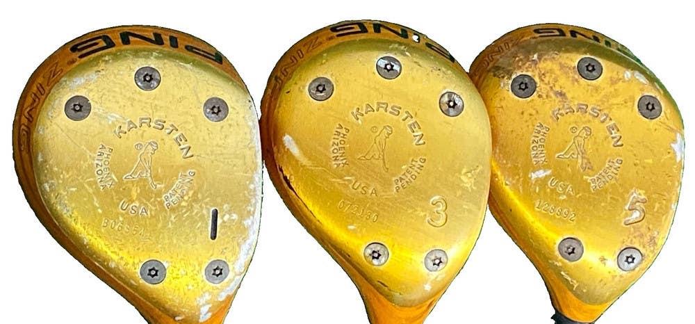 Ping Zing Karsten Blonde Wood Set Driver,3w,5w RH JZ Stiff Steel Stock Dylagrips