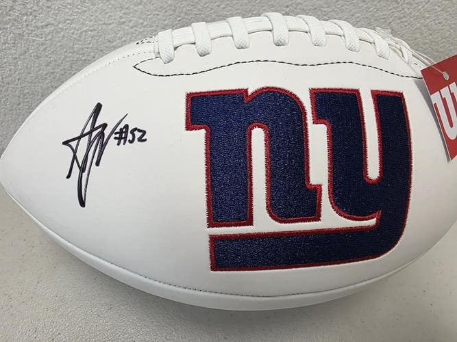 Giants ARVELL REESE Signed Auto Autographed White Panel Football FANATICS