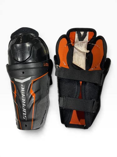 Used Bauer SUPREME Youth Shin Guards Black 7" 11847-S000039896