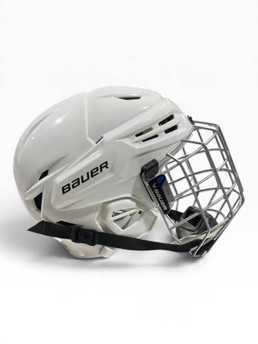 Used Bauer REAKT 55 Helmet Cage Combo White MD 11847-S000039895