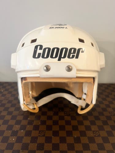 Vintage White Cooper SK2000 Senior Large All Original HELMET