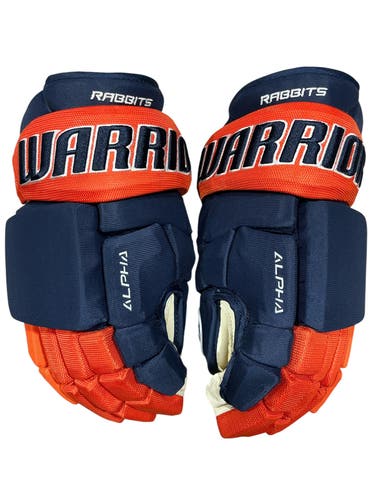Warrior Alpha Pro Greenville Swamp Rabbits Pro Stock Hockey Gloves 15” Navy (New) 1312