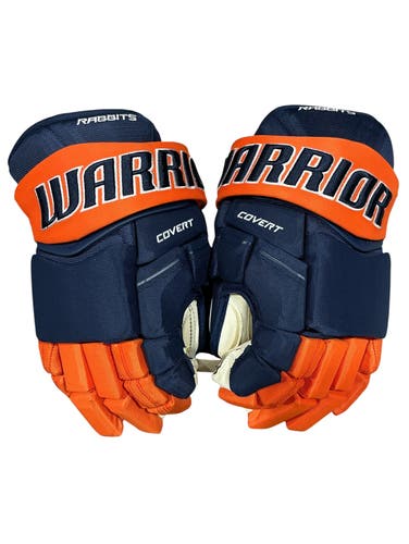 Warrior Alpha Pro Greenville Swamp Rabbits Pro Stock Hockey Gloves 15” Navy (New) 1315