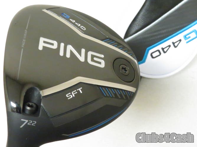 PING G440 SFT Fairway 22° 7 Wood TOUR 2.0 Chrome 65 Regular +Cover .. LEFT MINT