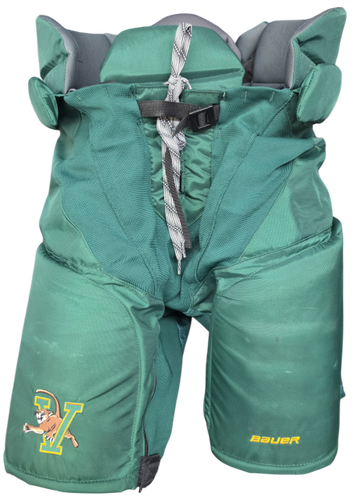 Bauer Vapor Custom Pro Stock Hockey Pants Green XL Vermont NCAA Used (16221)