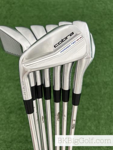 LH Cobra King Forged Tec One Length 23 Iron Set 5-G / KBS $-Taper Lite Regular