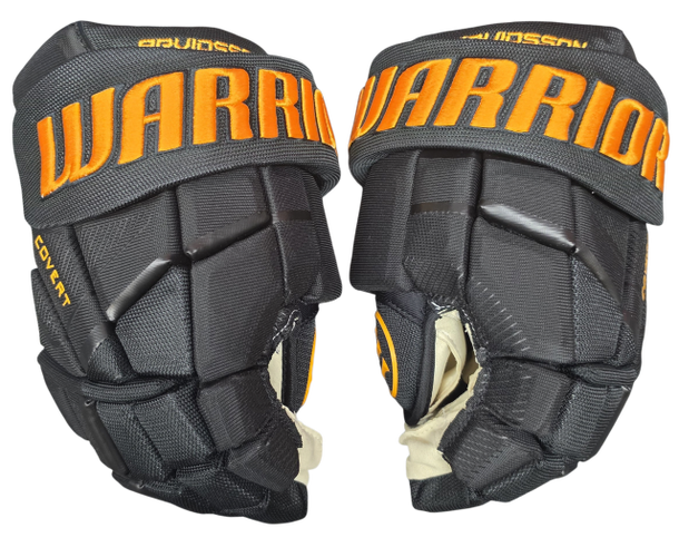 WARRIOR COVERT QR6 PRO CUSTOM HOCKEY GLOVES PRO STOCK BLACK GOLD NHL NEW 13" (16228)