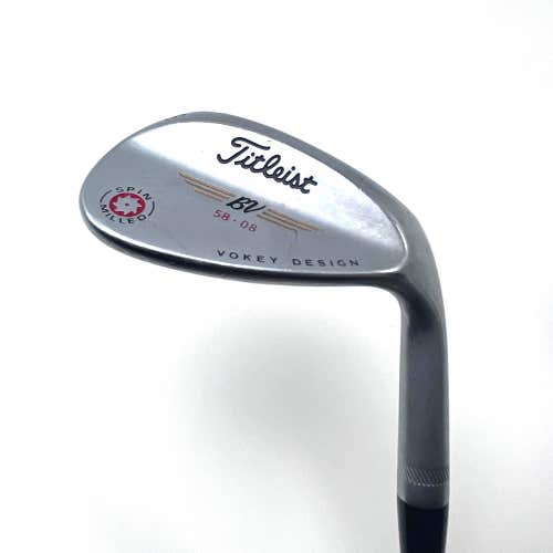Titleist Vokey Spin Milled Chrome 2009 Lob Wedge LW 58* 8 Bounce Vokey Wedge RH