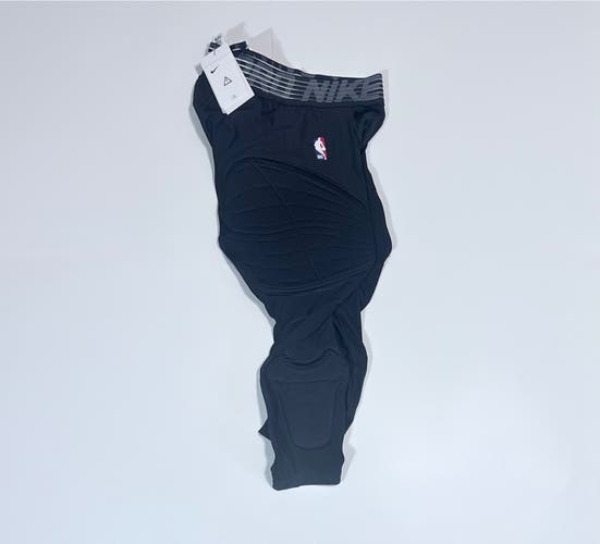 Black Large Men's Nike Pro Hyperstrong NBA Men’s Padded 3/4 Compression Tights Pants 881963-010 NEW
