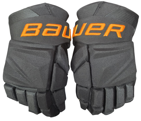 Bauer Vapor Hyperlite Custom Pro Stock Hockey Gloves Black Gold 14" New NHL NES (16229)