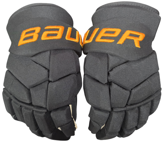 Bauer Supreme Mach Custom Pro Stock Hockey Gloves Black Gold 13" New NHL SON (16230)