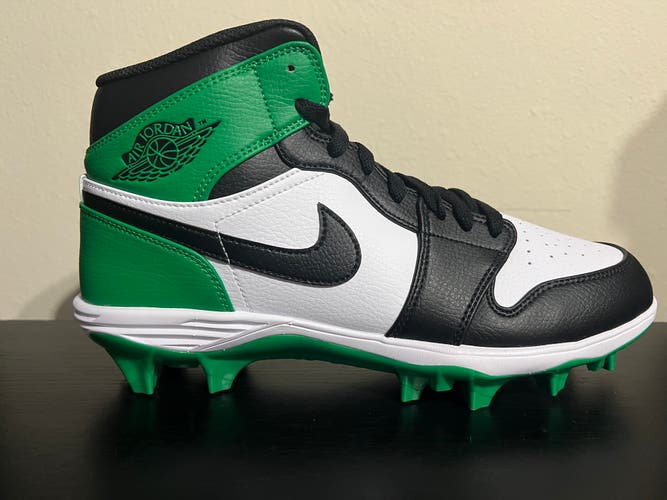 Nike Air Jordan 1 Mid TD Football Cleats Men's Size 10.5 FJ6805-003 Green Black