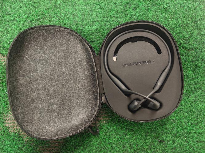SHOKZ OpenRun Pro 2 Open-Ear Bone Sport Wireless Headphones Black w Case