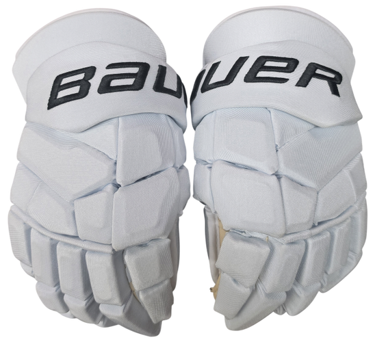 Bauer Supreme Mach Custom Pro Stock Hockey Gloves White 13" New NHL SON (16233)