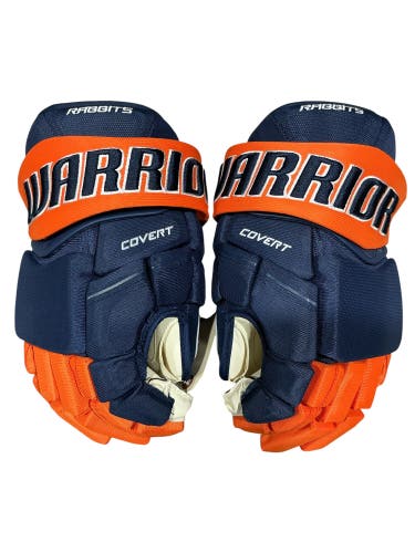 Warrior Alpha Pro Greenville Swamp Rabbits Pro Stock Hockey Gloves 15” Navy (New) 1314