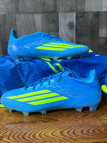 adidas F50 Elite FG Soccer Cleats Lucid Ray Blue Solar Yellow Men Size 10.5